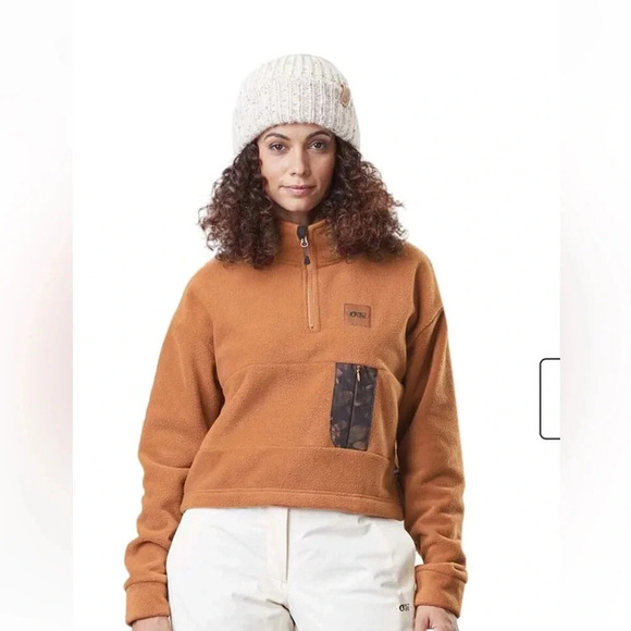 Picture Organic Clothing Tilite 1/4-Zip Fleece Pullover Cropped Size Medium - Picture 11 of 11